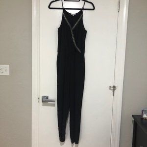 Naked Zebra Black Jumpsuit w/ Silver beads